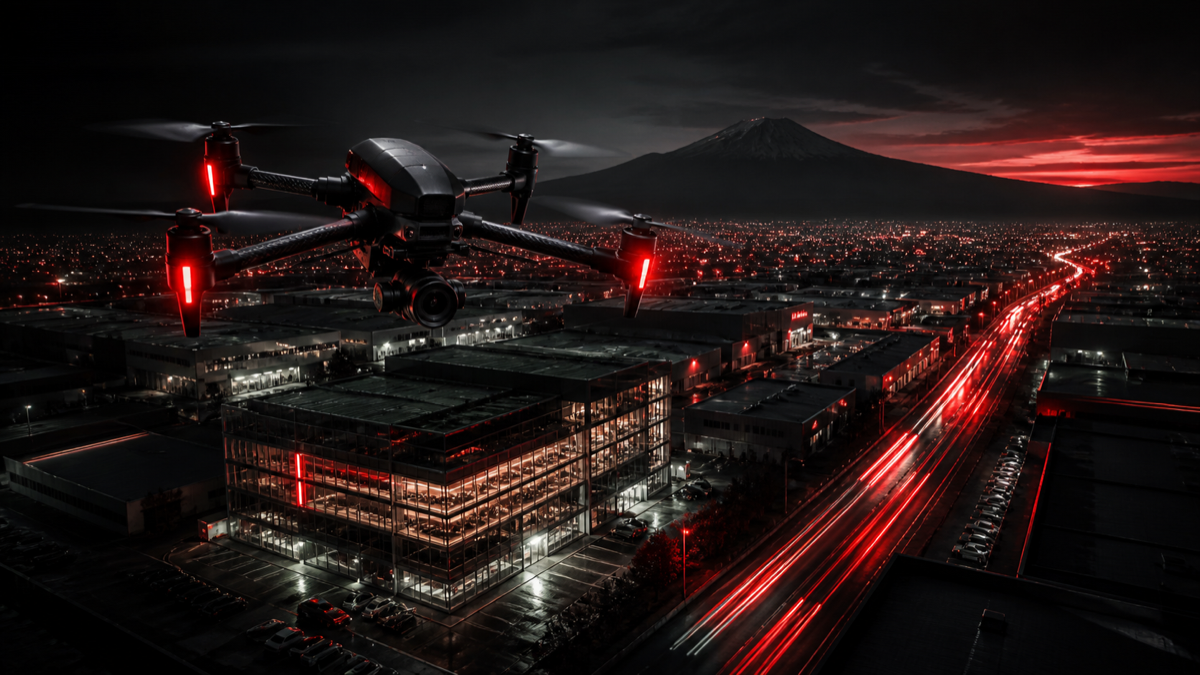 Kayseri drone çekim hizmeti için şehir ve endüstri üzerinde sinematik drone görseli